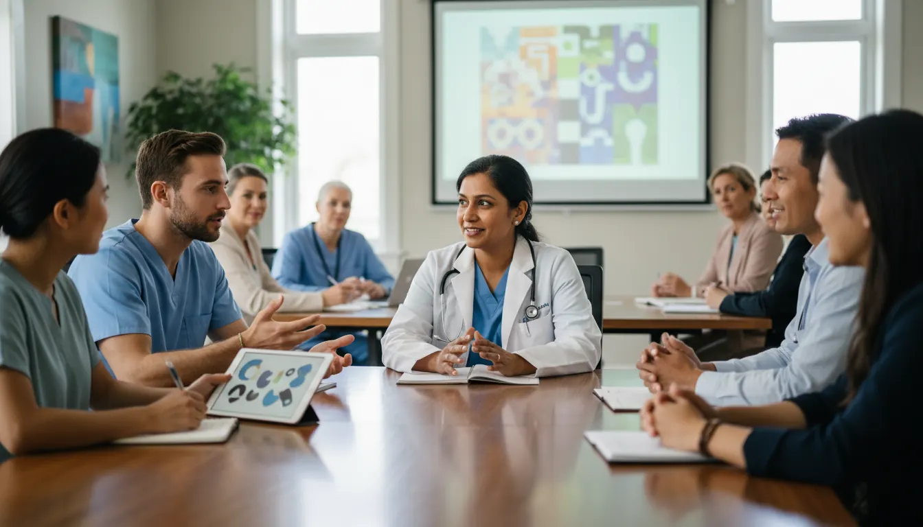 Healthcare professional engaged in cultural competency training