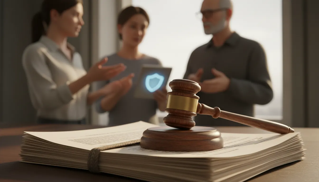 Legal documents and gavel representing health discrimination protections